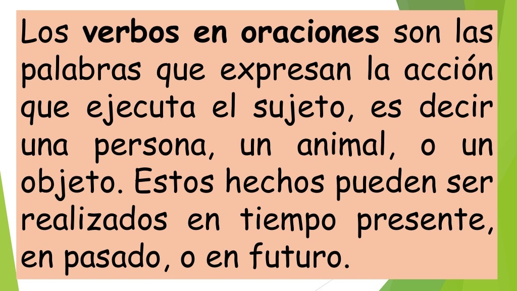Verbos en las oraciones