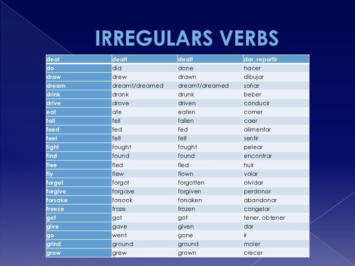 Verbos Irregulares