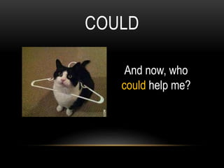 COULD
And now, who
could help me?
 