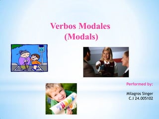 Verbos Modales
(Modals)
Performed by:
Milagros Singer
C.I 24.005102
 