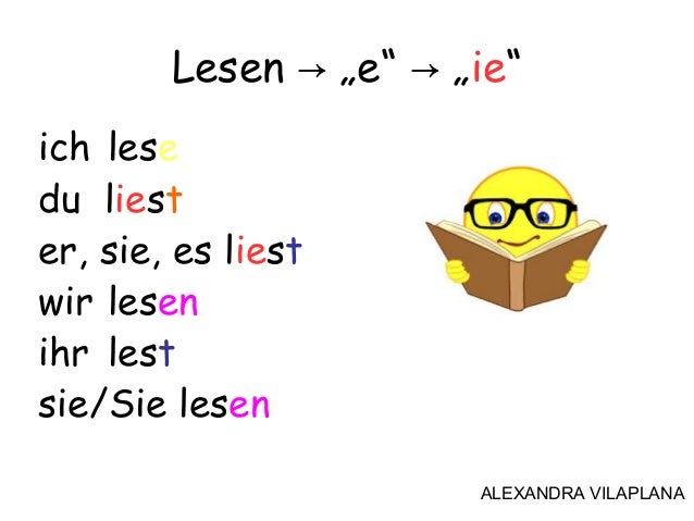 Lesen Ich Du Er Sie Es Verben im Präsens
