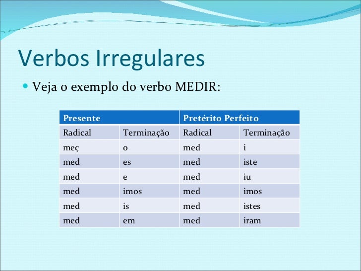 Verbos Regulares E Irregulares