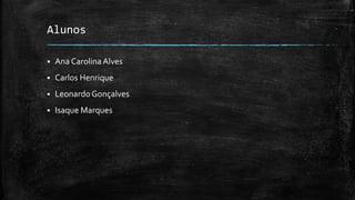 Alunos
 Ana Carolina Alves
 Carlos Henrique
 Leonardo Gonçalves
 Isaque Marques
 