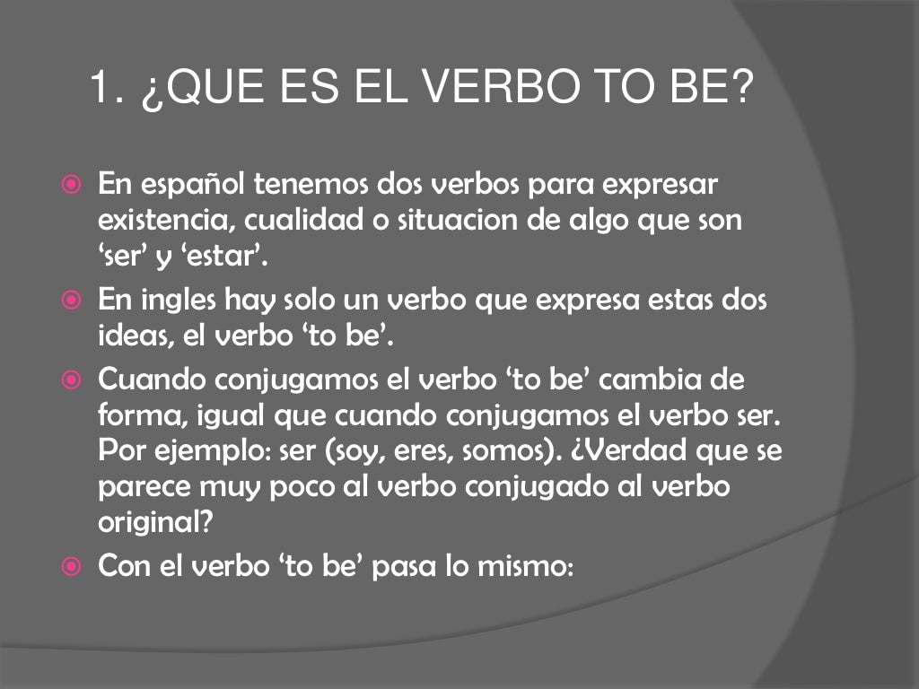 Verbo to be
