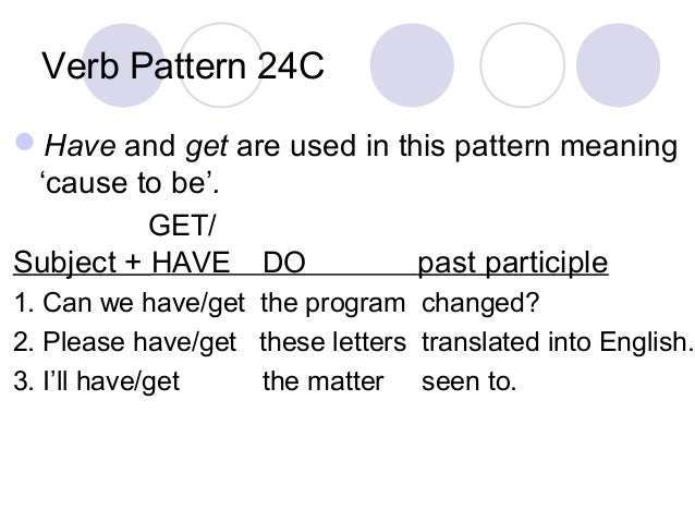 Verb Pattern Get | verb patterns Verb Pattern Get | verb patterns
