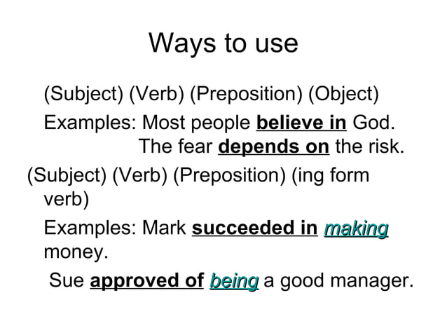 Preposition With Verb Provide