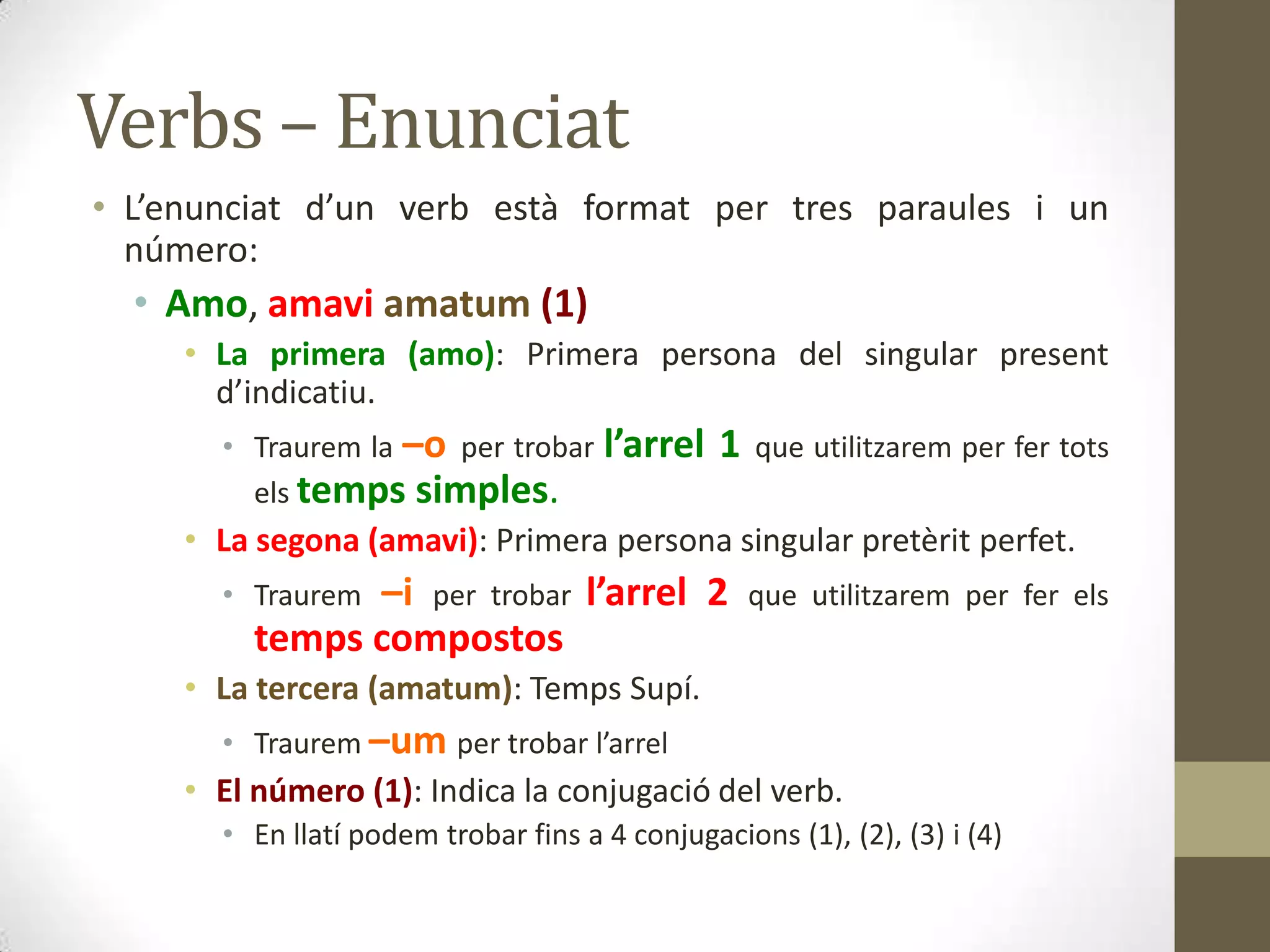 Verbs : Present i imperfet d'indicatiu | PPTX