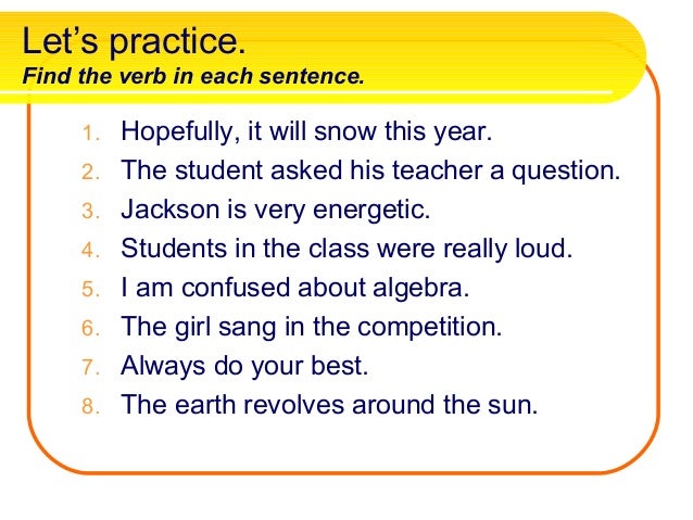 what is a verb in a sentence
