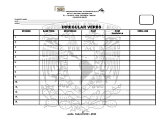 UNIVERSIDAD NACIONAL AUTÓNOMA DE MÉXICO
ESCUELA NACIONAL PREPARATORIA
PL. 4 TACUBAYA “VIDAL CASTAÑEDA Y NAJERA”
COLEGIO DE...