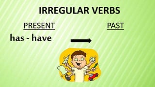 IRREGULAR VERBS
has - have
PRESENT PAST
 