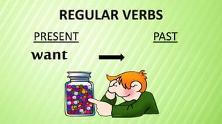 REGULAR VERBS
want
PRESENT PAST
 