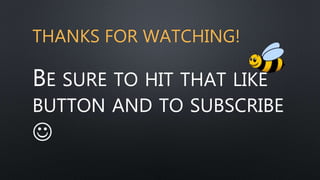 THANKS FOR WATCHING!
BE SURE TO HIT THAT LIKE
BUTTON AND TO SUBSCRIBE

 