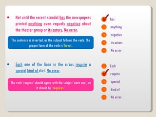 Verb & subject verb agreement | PPT