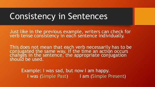 Examples Of Consistent Verb Tense