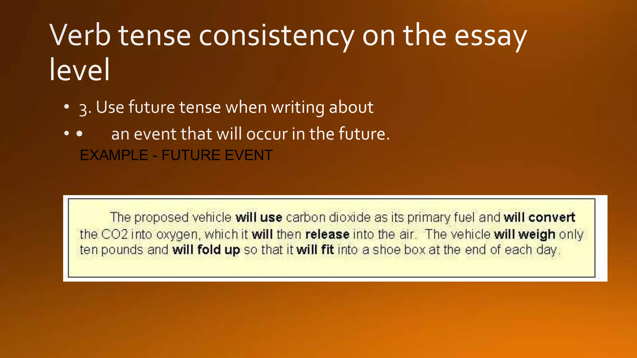 Verb tense consistency | PPTX