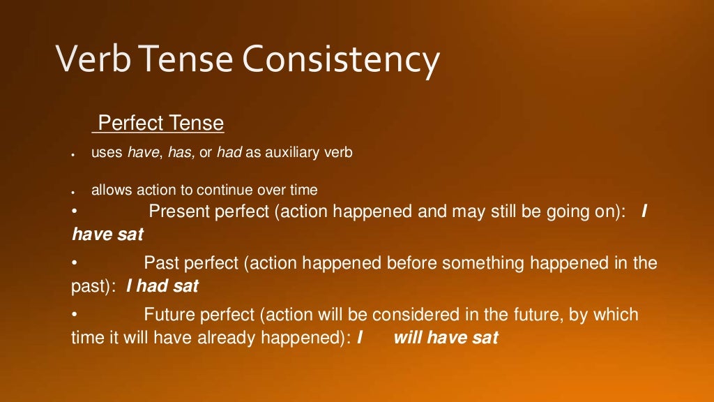 Verb tense consistency