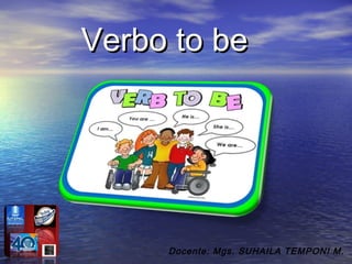 Verbo to beVerbo to be
Docente: Mgs. SUHAILA TEMPONI M.
 