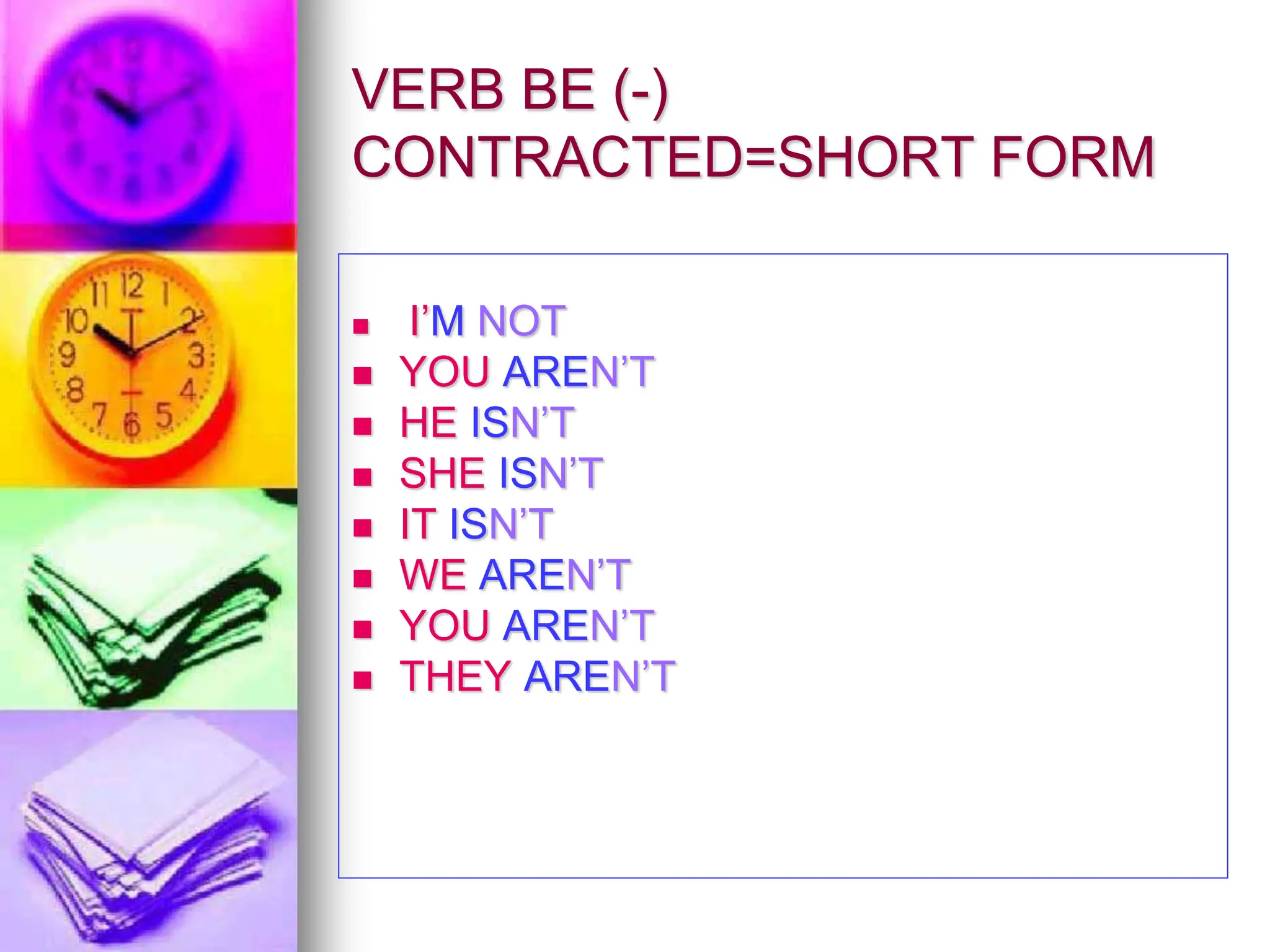 VERB TO BE - UNIT 1 very useful job.ppt
