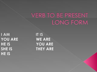 Verb to be present long form
