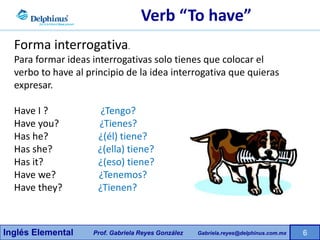 Verb to have ed | PPTX
