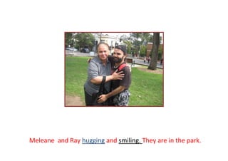 Wayne, Meleane and Ray are sitting on bench they are waiting for the class.Wayne is in the tree and holding the branch. He is smiling.Ray is riding a see-saw and he is having fun.Ray, Meleanna and Wayne are sitting in the park, watching the other student taking Photos of each other.Raymond is doing the right thing by picking up other people’s rubbish.The dog is lying down on the grass. Shane, Wayne and Nathan are talking in the park. They are laughing. Shane is reading a text book and studying.