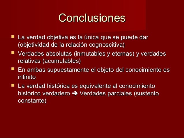 Verdad en el conocimientos histórico
