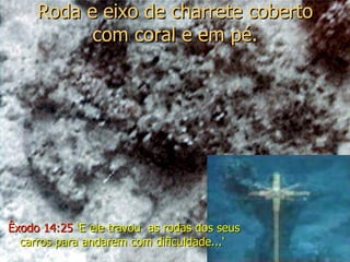 Roda e eixo de charrete coberto
           com coral e em pé.




Êxodo 14:25 ‘E ele travou as rodas dos seus
  carros para andarem com dificuldade...'
 