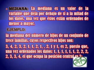 MEDIDAS DE DISPERCIONRango estadístico: El rango o recorrido estadístico es la diferencia entre el valor mínimo y el valor máximo en un grupo de números aleatorios. Se le suele simbolizar con R.Requisitos del rangoOrdenamos los números según su tamaño.Restamos el valor mínimo del valor máximo