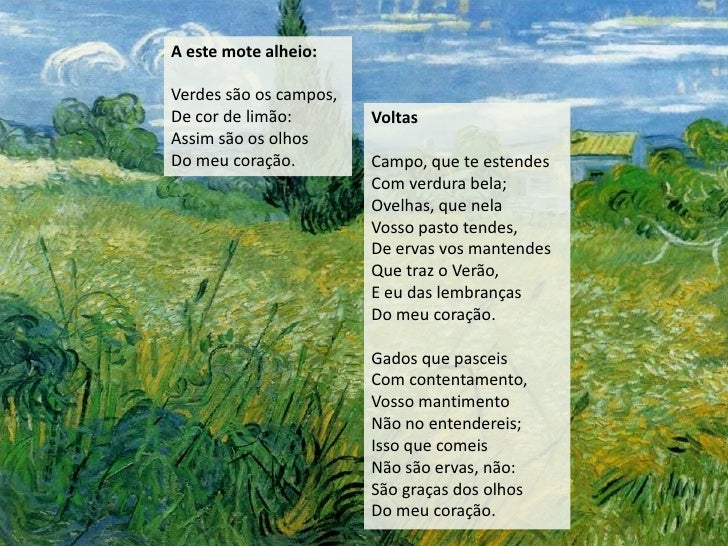 Verdes São Os Campos Analise Do Poema
