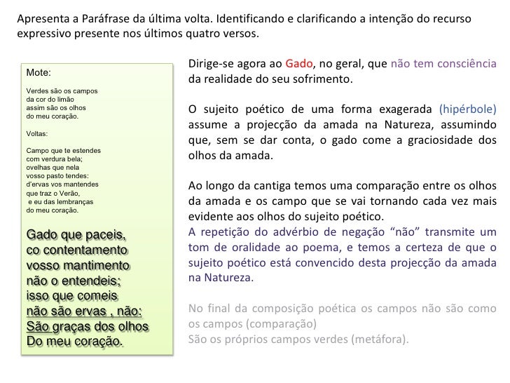 Verdes São Os Campos Analise Do Poema