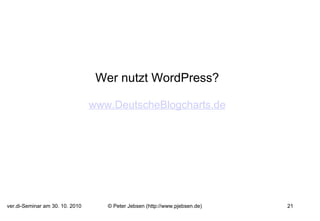 Wer nutzt WordPress?   www.DeutscheBlogcharts.de 