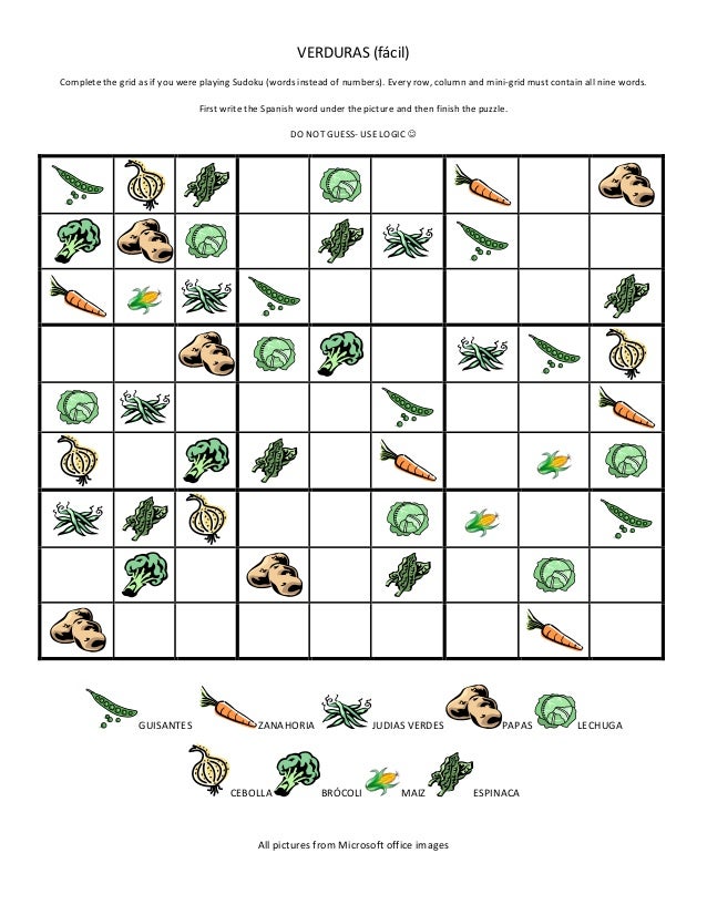 Verduras Sudoku