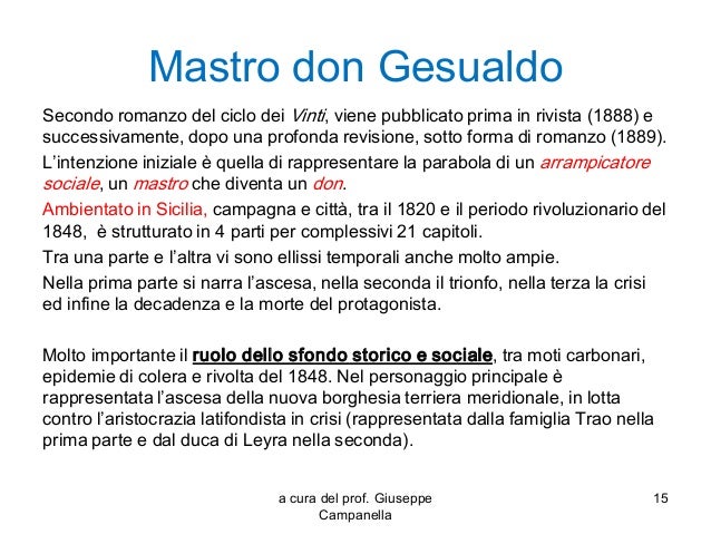 Mastro Don Gesualdo Riassunto Per Capitoli Verga