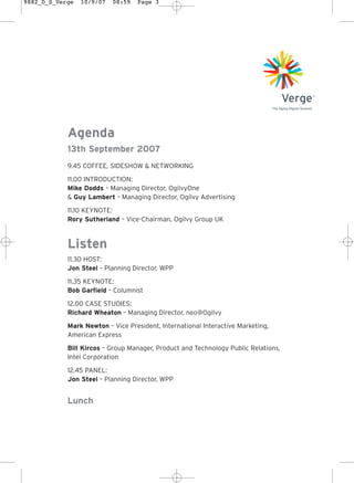 Verge London 2007 Program
