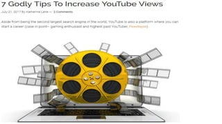 7 Godly Tips To Increase YouTube Views