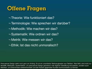 Verhaltensänderung speichern? Über persuasives Webdesign