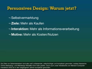 Verhaltensänderung speichern? Über persuasives Webdesign