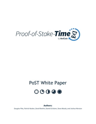  
PoST White Paper
Authors:
Douglas Pike, Patrick Nosker, David Boehm, Daniel Grisham, Steve Woods, and Joshua Marston
 
 