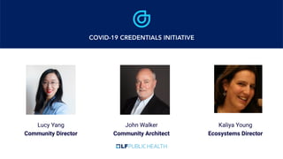 Lucy Yang
Community Director
John Walker
Community Architect
Kaliya Young
Ecosystems Director
 