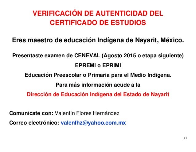 Verificación de autenticidad del certificado de estudios
