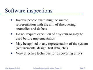 Verification and Validation in Software Engineering SE19 | PPT