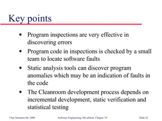 Verification and Validation in Software Engineering SE19 | PPT