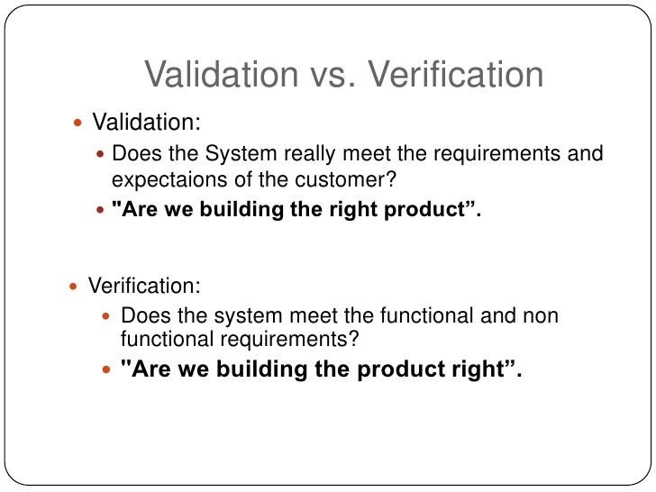 Verification And Validation