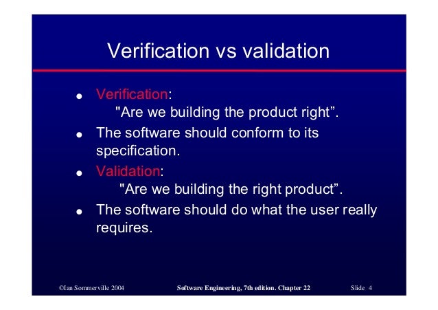validation and verification software engineering