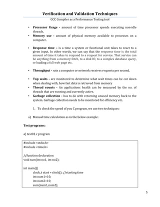 GCC Compiler as a Performance Testing tool for C programs | PDF