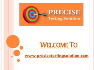 WELCOME TO
www.precisetestingsolution.com
 