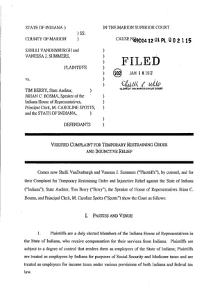Verified complaint for tro and injunctive relief