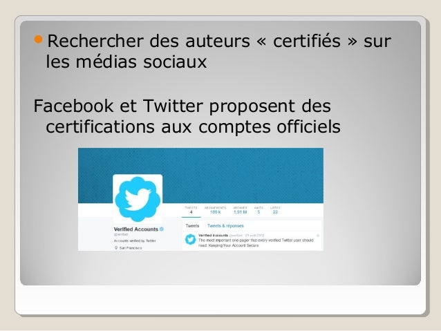 ï??Rechercher des auteurs Â« certifiÃ©s Â» sur les mÃ©dias sociaux Facebook et Twitter proposent des certifications aux comptes ...