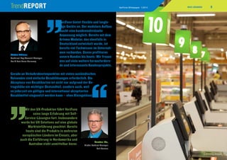 9NEUE LÖSUNGENVeriFone Whitepaper 1/2014
Gerade an Verkehrsknotenpunkten mit vielen ausländischen
Reisenden sind einfache Bezahllösungen erforderlich. Die
Akzeptanz von Bezahlkarten ist nicht nur aufgrund der Be-
tragshöhe ein wichtiger Bestandteil, sondern auch, weil
so jederzeit ein gültiges und international akzeptiertes
Bezahlmittel eingesetzt werden kann – ohne Kleingeldsuche.
VeriFone bietet flexible und langle-
bige Geräte an. Der modulare Aufbau
macht eine kundenindividuelle
Anpassung möglich. Bereits mit dem
Artema Modular, das ebenfalls in
Deutschland ent­wickelt wurde, ist
bereits viel Fachwissen im Unterneh-
men vorhanden. Davon profitieren
unsere Kunden bis heute. Wir freuen
uns auf viele weitere herausfordern-
de und in­teressante Kundenprojekte.
Mit den UX-Produkten führt VeriFone
seine lange Erfahrung mit Self-
Service-Lösungen fort. Insbesondere
wurde bei UX Solutions auf eine globale
Markteinführung geachtet. Bereits
heute sind die Produkte in mehreren
europäischen Ländern im Einsatz, aber
auch die Ein­führung in Nordamerika und
Australien steht unmittelbar bevor.
Stefan Trömer,
Technical Key Account Manager
Pre  Post Sales Germany
Torsten Ide,
Global Product Manager
Self-Service
 