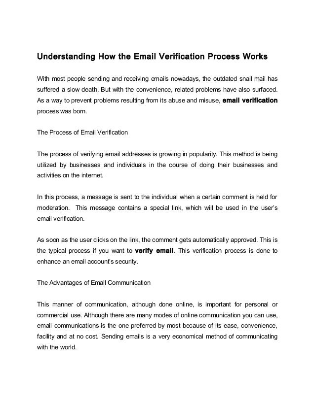 Understanding How the Email Verification Process Works